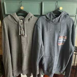 Hollister Gray and Blue Hooded Sweatshirts